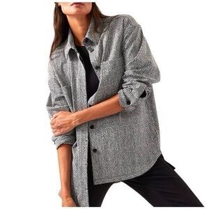 Athleta Textured Shirt Jacket Shacket Braiden Black Size Small